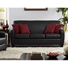 Load image into Gallery viewer, Mainstays Faux Leather Sofa, Black