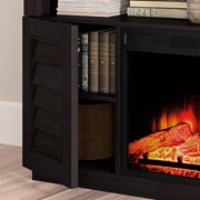Load image into Gallery viewer, Better Homes &amp; Gardens Ellis Shutter Media Fireplace for TV’s up to 70” &amp; 135 lbs, Dark Oak Finish