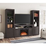 Load image into Gallery viewer, Better Homes &amp; Gardens Ellis Shutter Media Fireplace for TV’s up to 70” &amp; 135 lbs, Dark Oak Finish