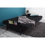 Load image into Gallery viewer, Mainstays Fairview Storage Arm Futon with 6&quot; Mattress, Black