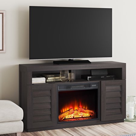 Better Homes Gardens Ellis Shutter Media Fireplace for TV s up to 70 135 lbs Dark Oak Finish