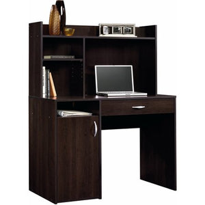 Sauder Beginnings Desk with Drawer and Hutch, Cinnamon Cherry