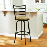 Load image into Gallery viewer, Mainstays 29&quot; Ladder Back Swivel Barstool with Tan Microfiber Seat