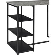 Load image into Gallery viewer, Mainstays 3-Piece Metal Pub Set with Faux Concrete Top, Gray, Black
