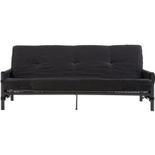 Load image into Gallery viewer, Mainstays Fairview Storage Arm Futon with 6&quot; Mattress, Black