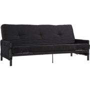 Load image into Gallery viewer, Mainstays Fairview Storage Arm Futon with 6&quot; Mattress, Black