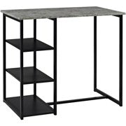 Load image into Gallery viewer, Mainstays 3-Piece Metal Pub Set with Faux Concrete Top, Gray, Black